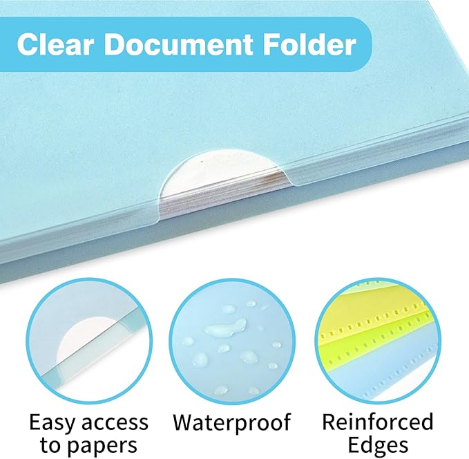 12 Pack Plastic File Folders, Letter Size Clear Project Sleeves - Image 3