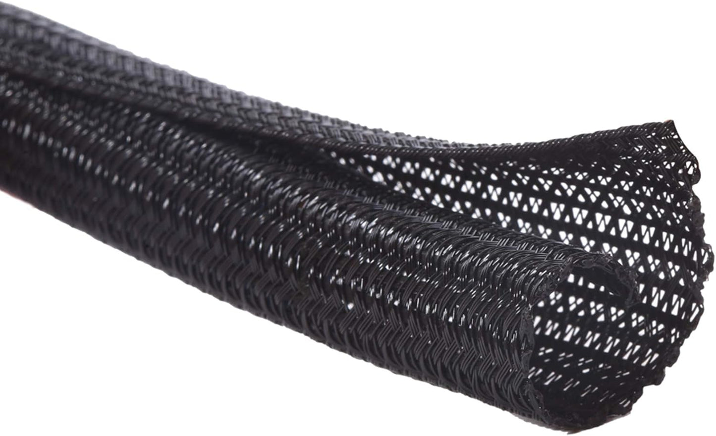 Alex Tech 10ft - 1 inch Cord Protector Wire Loom Tubing Cable Sleeve Split Sleeving For USB Cable Power Cord Audio Video Cable – Protect Cat From Chewing Cords - Black