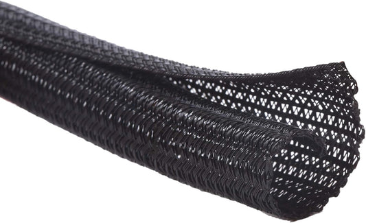 Alex Tech 25ft - 1/4 inch Cord Protector Wire Loom Tubing Cable Sleeve Split Sleeving For USB Cable Power Cord Audio Video Cable – Protect Cat From Chewing Cords - Black