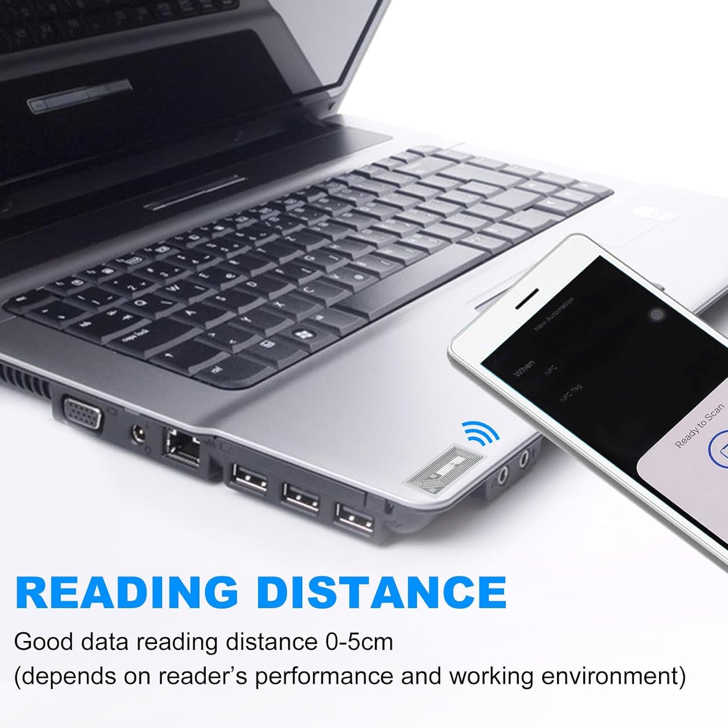 50 PCS NFC Tags Sticker with NTAG213 Chip Blank NFC Stickers Adhesive Labels RFID Tags Rewritable 137 Bytes Memory Compatible with All NFC-Enabled Smartphones and Devices