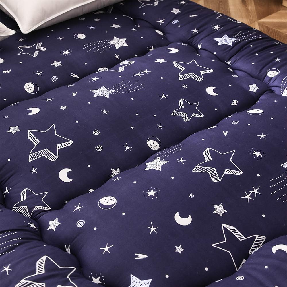 Navy Star Futon Mattress Japanese Floor Mattress Tatami Floor Mat Foldable Bed Portable Camping Mattress Kids Sleeping Pad Floor Lounger Couch Bed Twin Size