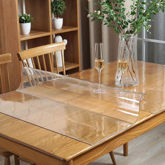 Wadrac Multisize Plastic Clear Table Cover Protector-Rectangular 1.5mm Thick - Image 2