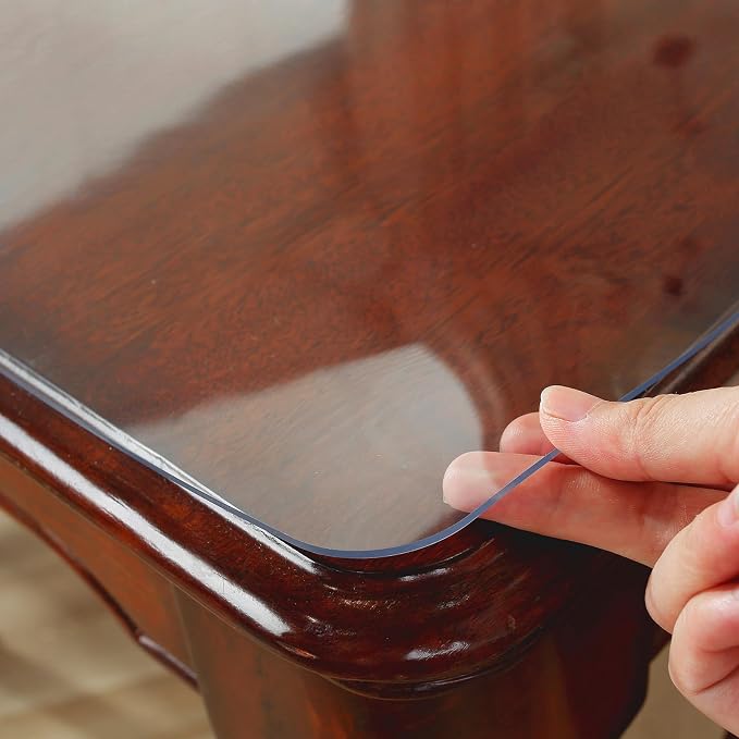 OstepDecor 48 x 90 Inch Clear Table Cover Protector, 2mm Thick Clear Plastic - Image 4