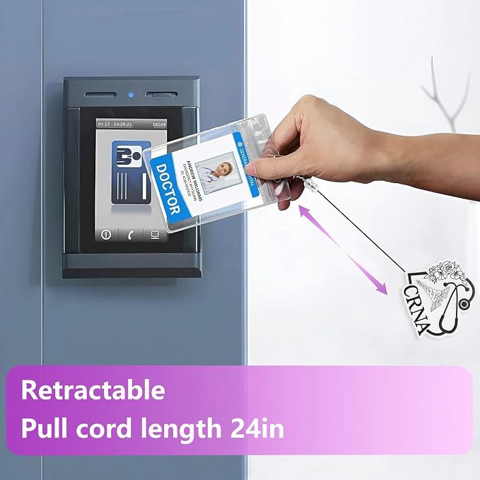 Elegant CRNA Badge Reel Retractable, Cute Certified Registered Nurse - Image 5