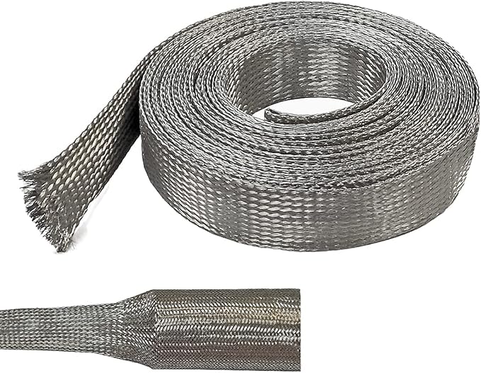 Electriduct 1/4" Tinned Copper Metal Braid Sleeving Flexible EMI RFI Shielding by Electriduct