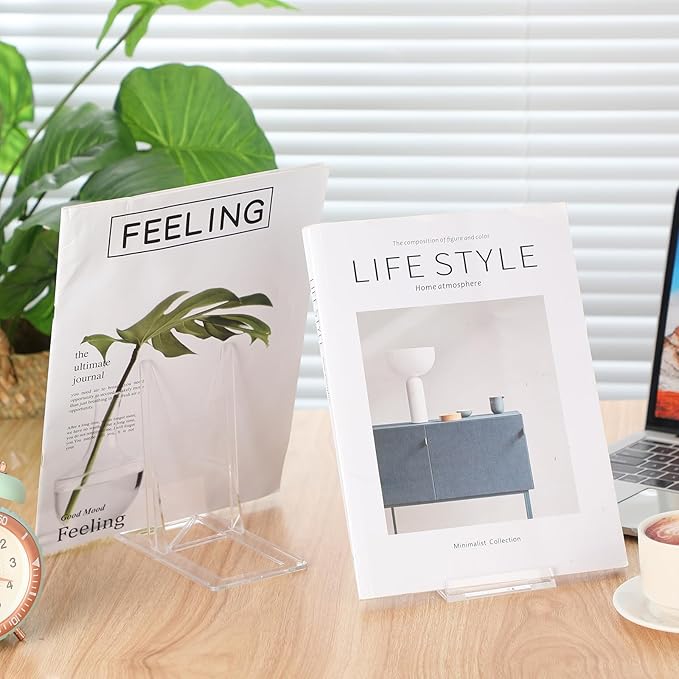 24 Pack Acrylic Book Stand for Display Adjustable Clear Display Holder Easel - Image 3