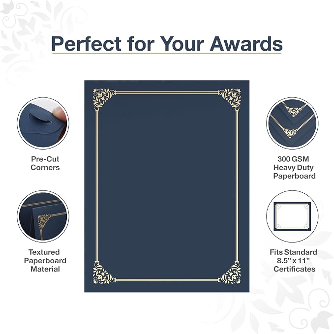 BELLE KR® Blue Certificate Folders 8.5 x 11, Documents and Diplomas - Image 4