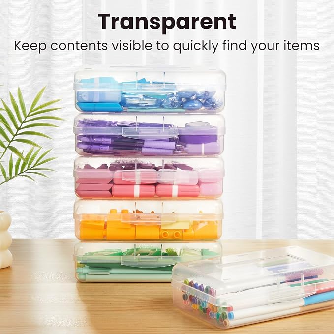 6 Pack Pencil Box, Sooez School Box, Hard Pencil Boxes - Image 3