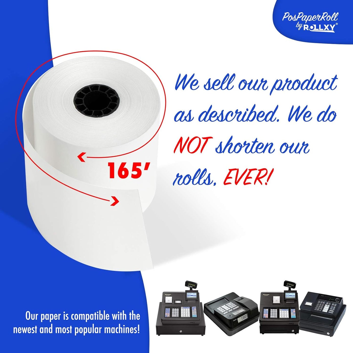 2-1/4 X 165 Thermal Paper Rolls Sharp Cash Register (50 Rolls)