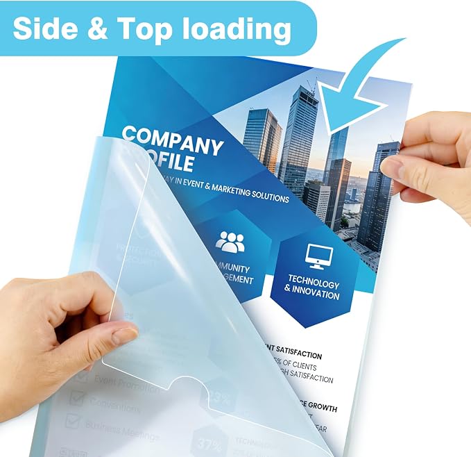 12 Pack Plastic File Folders, Letter Size Clear Project Sleeves - Image 6