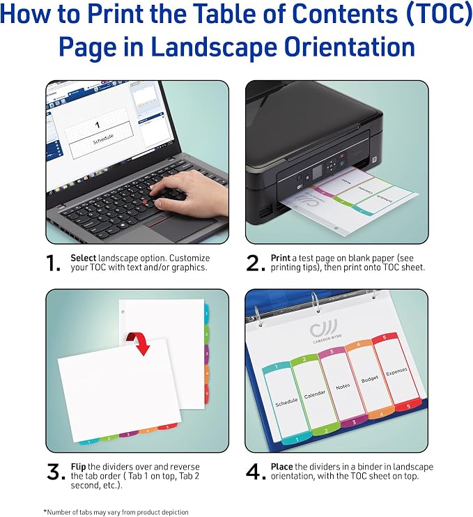 Avery Dividers for 3 Ring Binders, 12 Tabs per Set, Customizable Table of - Image 7