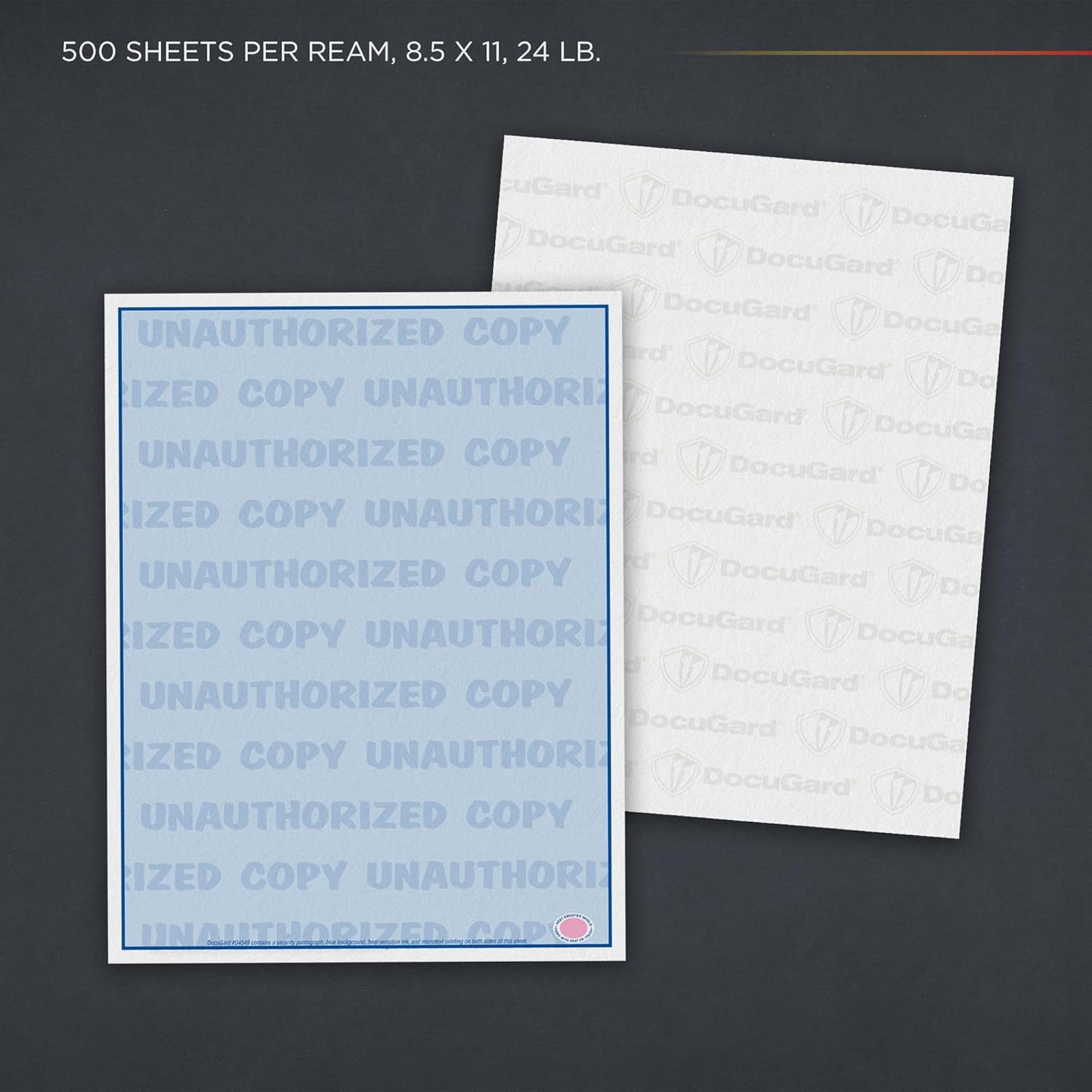 DocuGard Advanced Blue Multi-Purpose Security Paper, 7 Features, 8.5 x 11 Inches, 24 lb, 2500 Sheets (04546C)