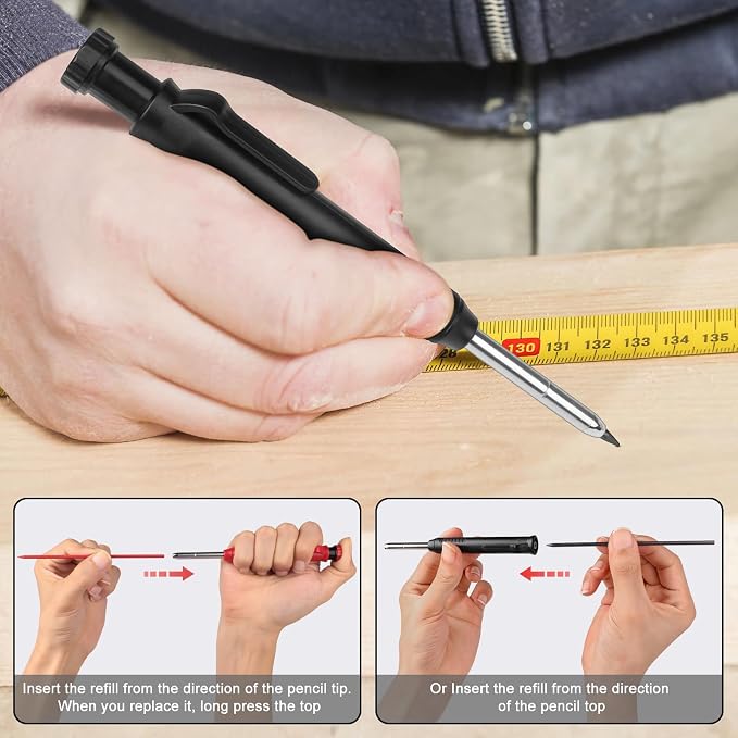 MECHEER 3 Pack Carpenter Pencils Mechanical Pencils - Image 4