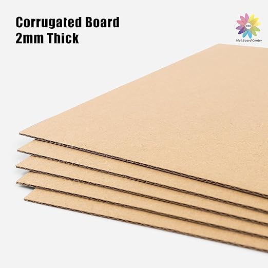 Mat Board Center, 50 Corrugated Cardboard Sheets 8x10 Inches Flat Card Board - Image 3