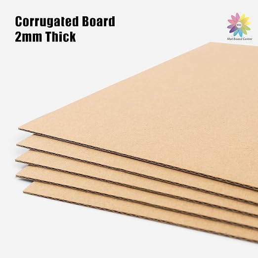 Mat Board Center, 50 Corrugated Cardboard Sheets 12x12 Inches Flat Card Board - Image 3