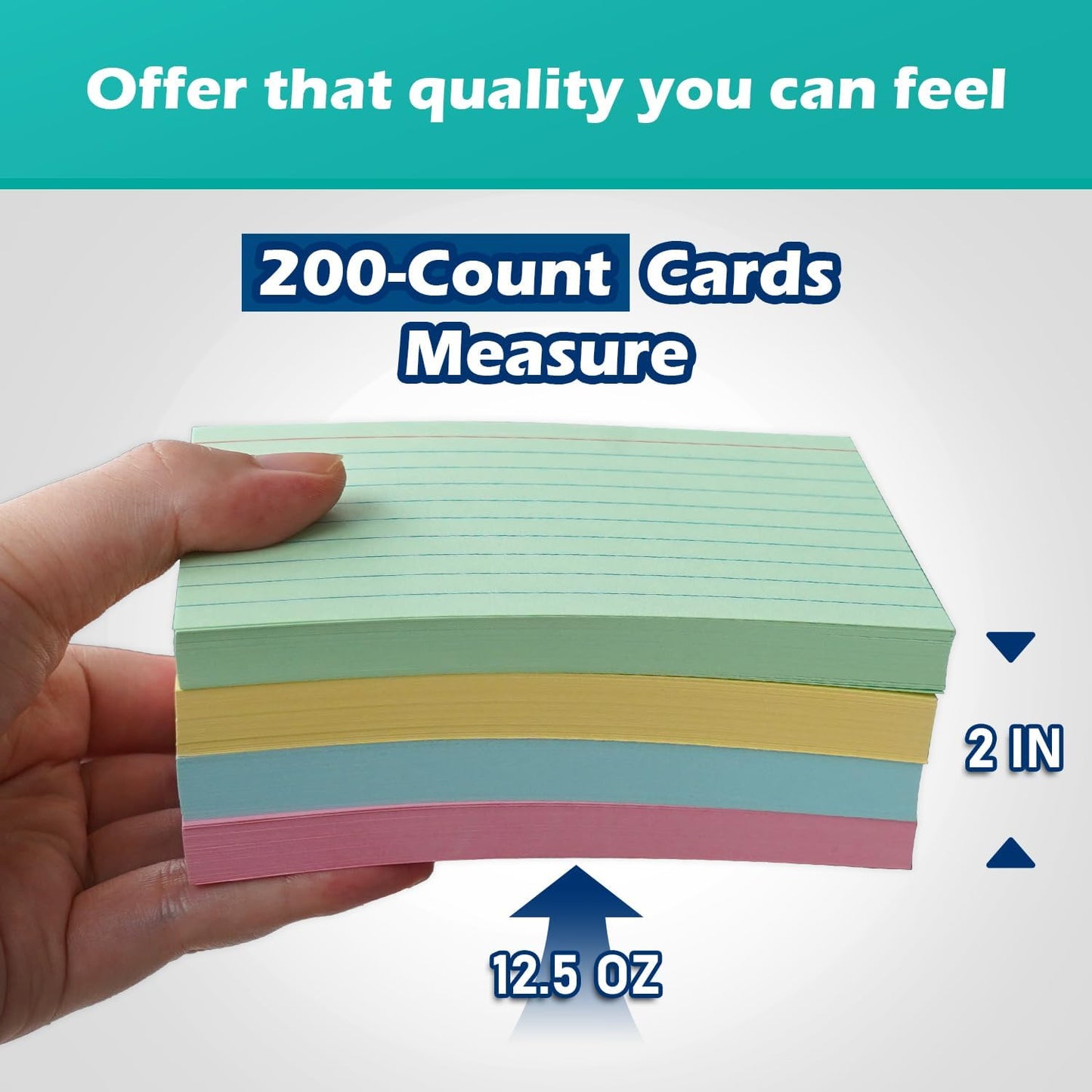 Yellow Lined Index Cards 3x5 Ruled Note Cards 100 Count, 180 gsm Heavy Weight