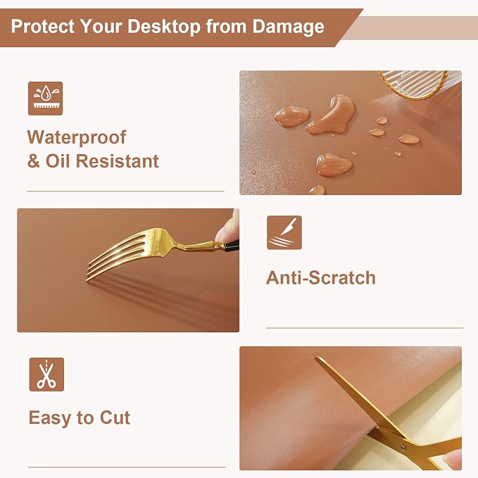 OstepDecor Brown Table Cover Protector 30 x 72 Inch, 1.5mm Thick Plastic Table - Image 6