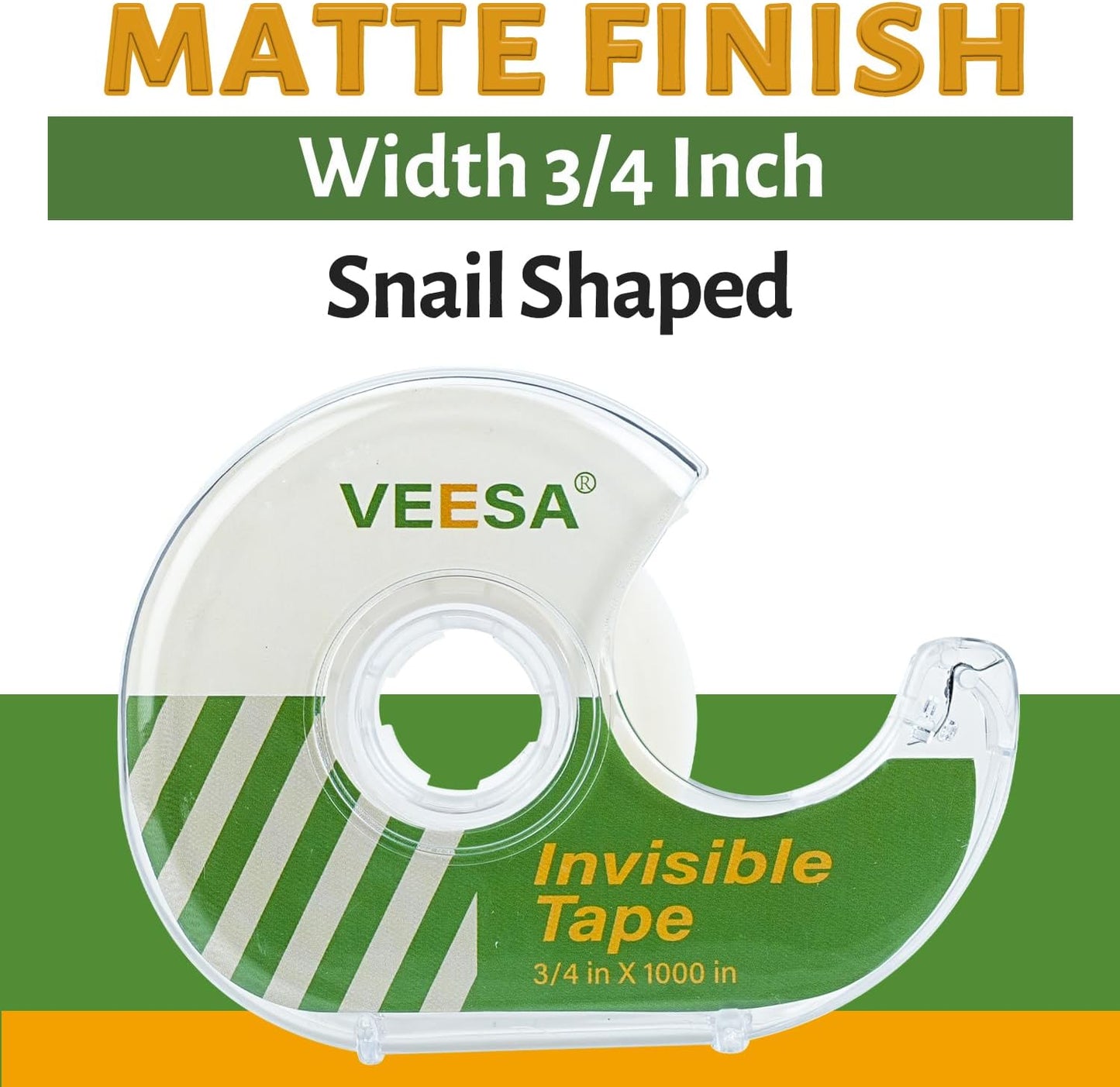 VEESA 12 Rolls Invisible Tape with Dispenser, 3/4 x1000 Inches, Gift Wrapping Tape for Label & Mend, Classroom, Office, School Supplies