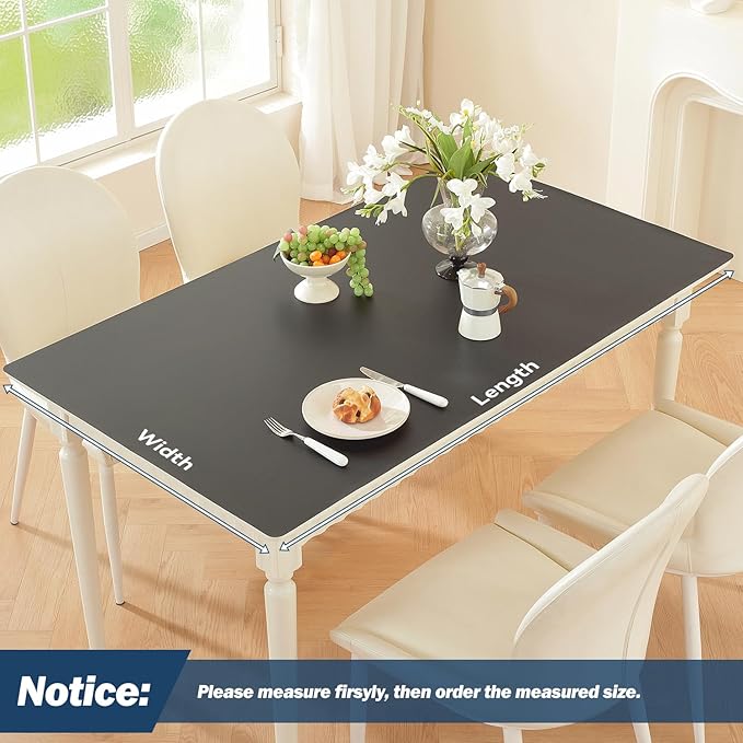 OstepDecor Black Table Cover Protector 40 x 72 Inch, 1.5mm Thick Plastic Table - Image 2