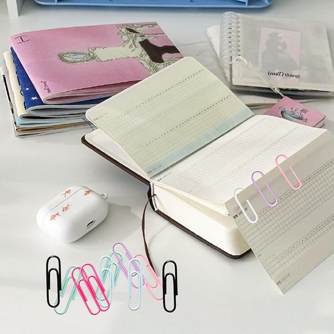 100 Pcs White Paper Clips, 1.1 Inch Colorful Paperclips | Vinyl Coated - Image 6