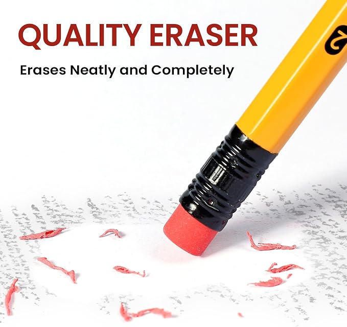 Taja 600 Pack #2 HB Pencils, Bulk Pre-Sharpened Wood-Cased Pencils - Image 2