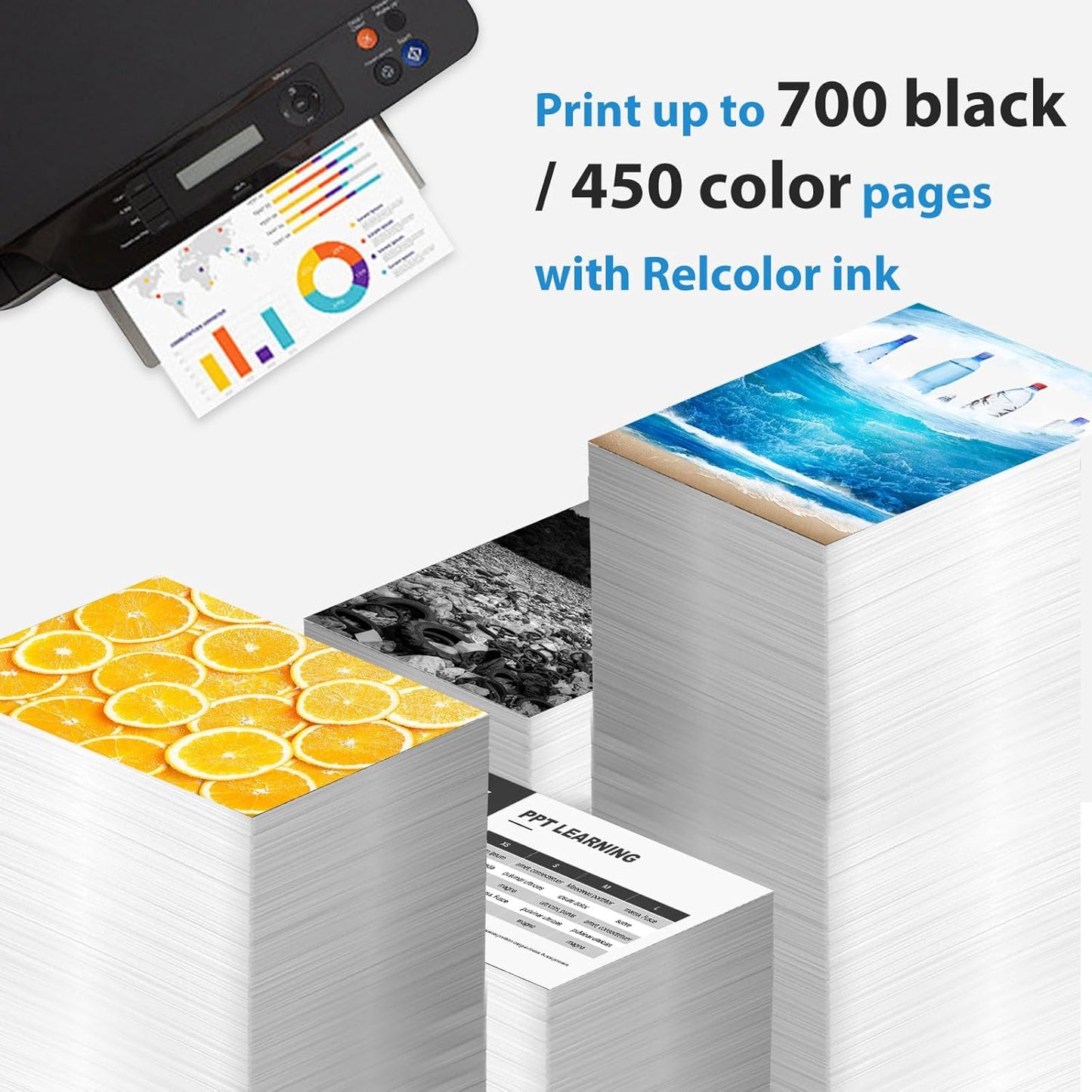 63XL Ink Cartridges Replacement for HP 63 XL Black Color Combo Pack for HP63 HP63XL for 4650 3830 5255 4520 5258 3630 4652 4655 5200 4512 3632 5252 2132 1112 3631 2130 4510 3634 3833 Printer