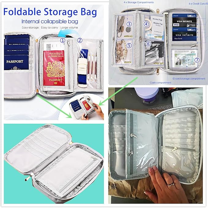 Secure, RFID Family Passport holder, Travel wallet, Strong storage Funtion - Image 5