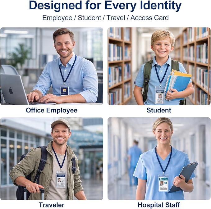 400 Pack Badge Holder, Plastic ID Badge Holder, 2.5" x 3.8" Vertical Name Tag - Image 7