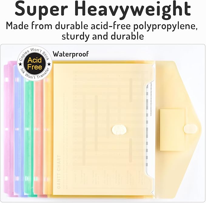 Forvencer Binder Pocket, 24 Pack Super Heavyweight Plastic Folders - Image 4
