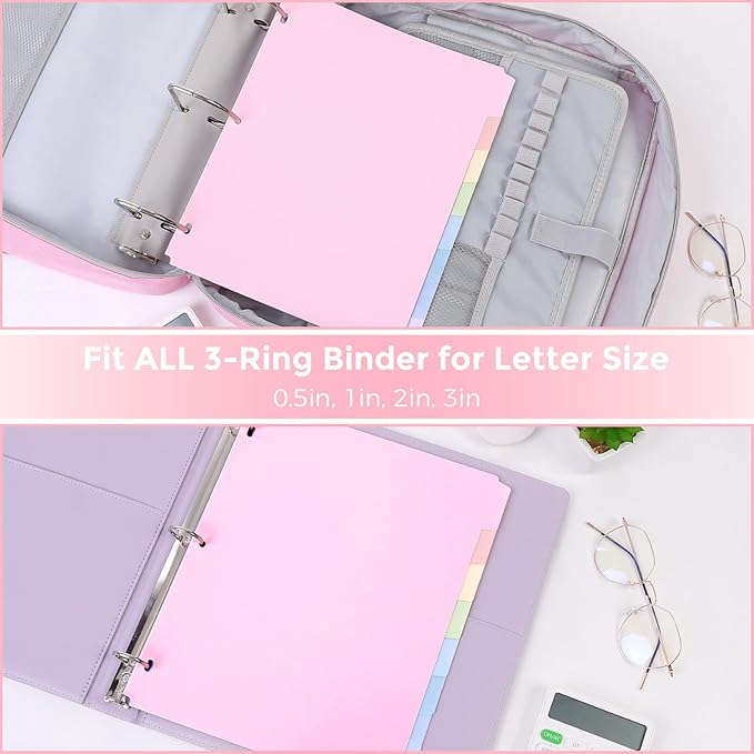 SKYDUE 8 Tab Binder Dividers for Letter Size, Durable Plastic Dividers for 3 - Image 4
