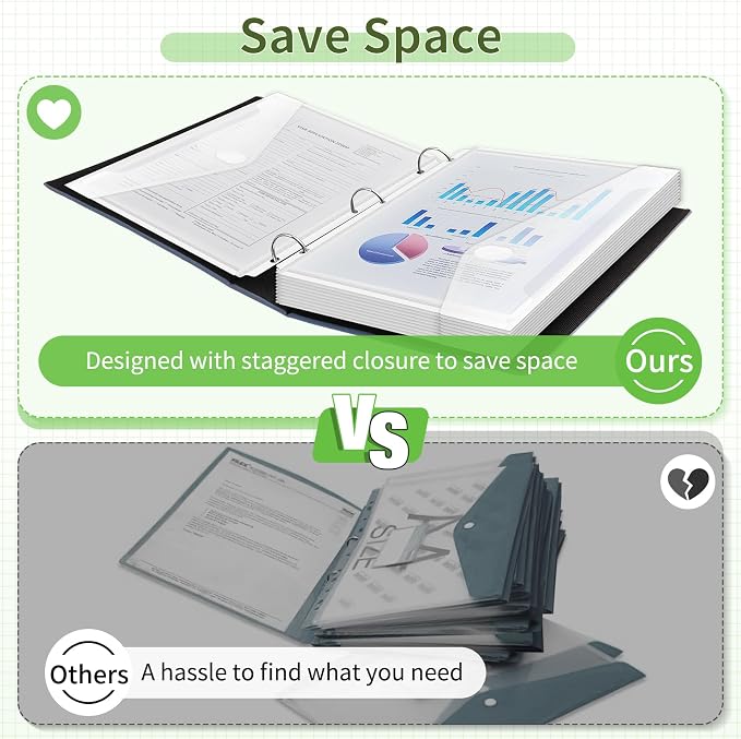 Sooez 48 Pack Binder Folders - Image 2