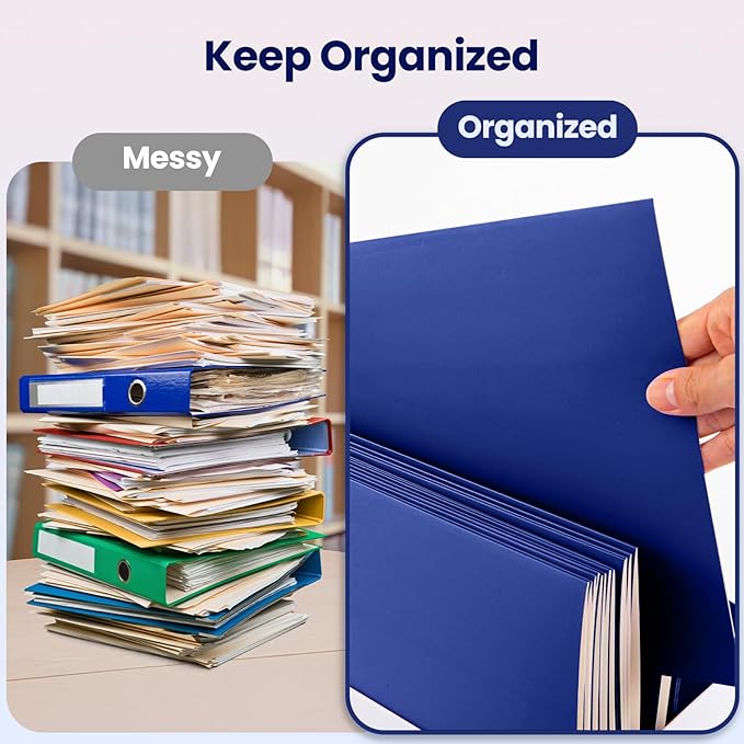 BIBRADAA® 50 Packs Blue Two Pocket Folders Surface - Image 3