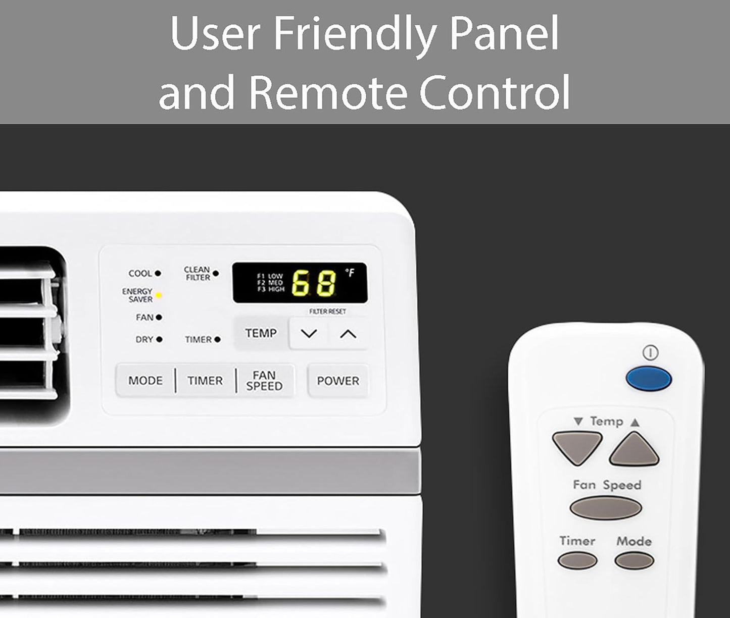 LG 12,000 BTU Window Air Conditioner, 115V, Cools 550 Sq.Ft. for Bedroom, Living Room, Apartment, Quiet Operation, Electronic Control with Remote, 3 Cooling & Fan Speeds, Auto Restart, White
