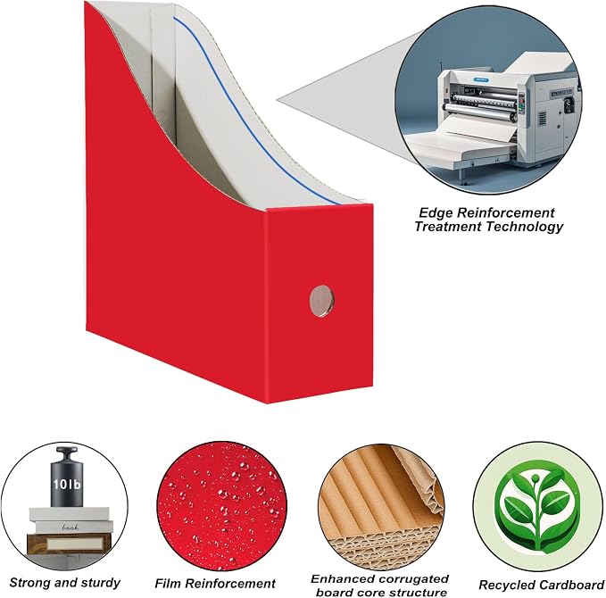 Limitliho 12 Pack Cardboard Magazine File Holder - Image 3