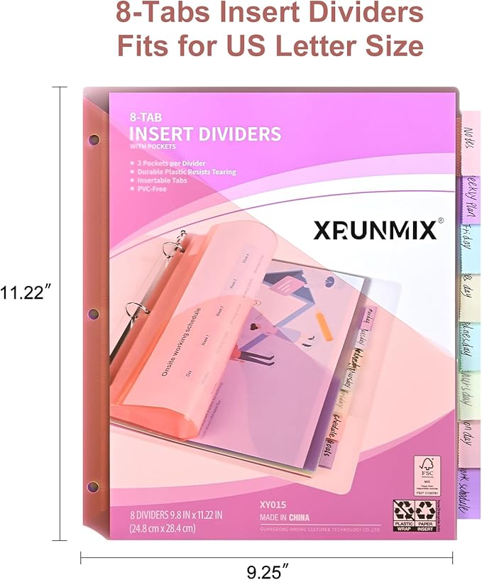 Bulk 12 Packs 8-Tab Binder Dividers - Image 2