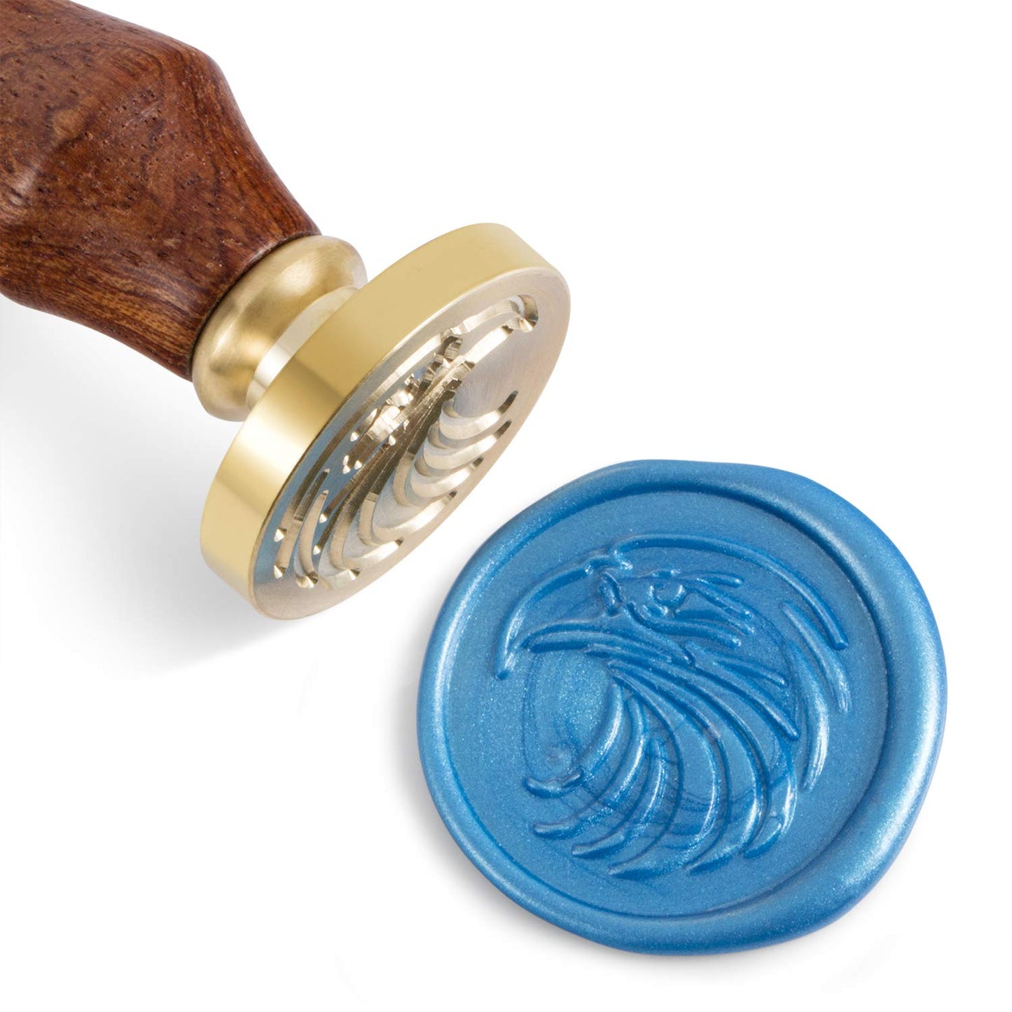 Mceal Wax Seal Stamp, Brass Head with Rosewood Handle, 1.2"(30mm) Dia (Eagle)