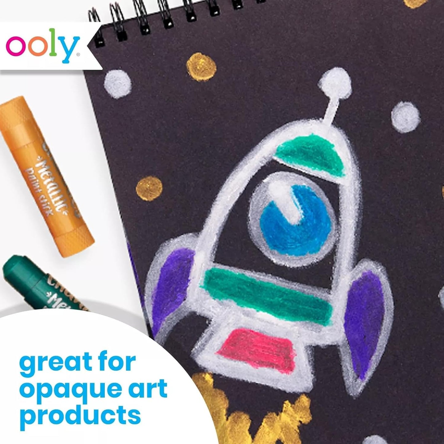 OOLY DIY Cover Small Sketchbook, 5 x 7.5 Inches, Black Paper Sketchbook, Drawing Book for Kids, Adults and Artists, Great Drawing Pad for Gel Pens, White Pencils, Back to School Supplies