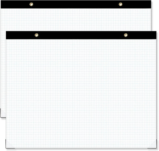 (2 Pack) Large Engineering Graph Paper Pad, 100 Sheets/200 Pages, 22" x 17" Quadrille Grid Paper for Drafting, Engineering, Blueprint Drawing, Architect Designer, 4"x4" Blue Grid, Giant Drafting Pad