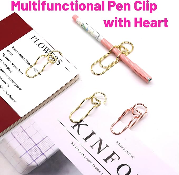 Qomamount Pen Holder for Notebook, Lovely Paper Clip Holder Multifunctional - Image 5