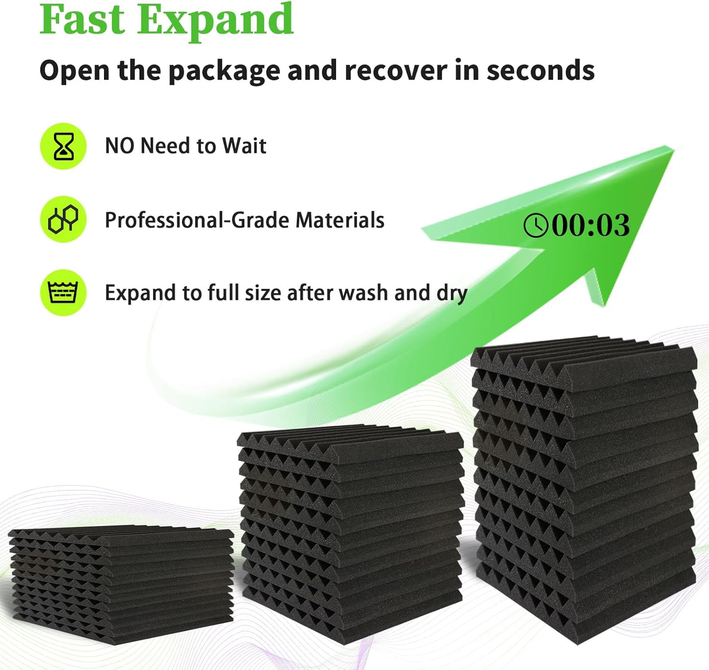 24 Pack Sound Proof Foam Panels for Walls 12x12x1 Inches, Self-Adhesive Wedges Acoustic Panels Sound Absorbing, Acoustic Foam Panels for Recording Studio, Home, Office