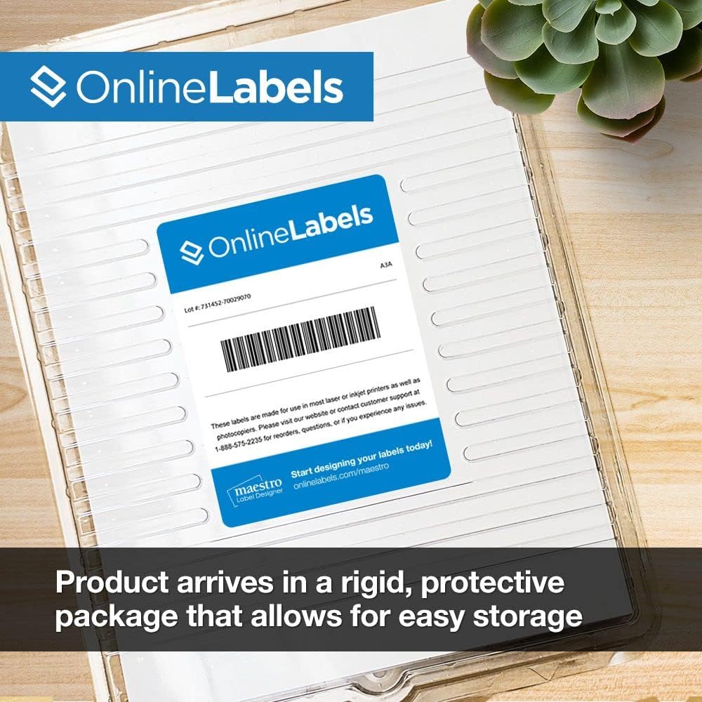 4 x 2 Rectangle Mailing Labels - Permanent, White Matte - Address, Shipping, Gift - Pack of 50,000-5,000 Sheets - Inkjet/Laser Printers - Online Labels
