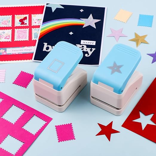 BAOFALI3Pcs Stamp Paper Punch Set |Stamp Punch1x0.8inch | Square Punch1X1 - Image 8