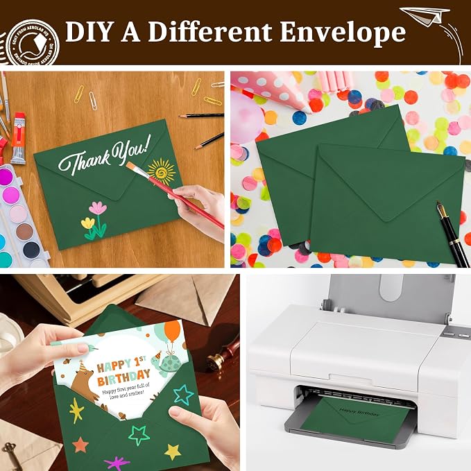 100 Pack Christmas A7 Envelopes, 5.24 x 7.24 in Envelopes - Image 6