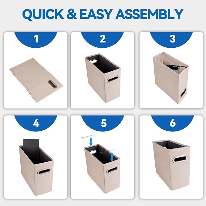 8 Pack Letter Size File Storage Box Collapsible，Fabric Hanging File Folders - Image 6