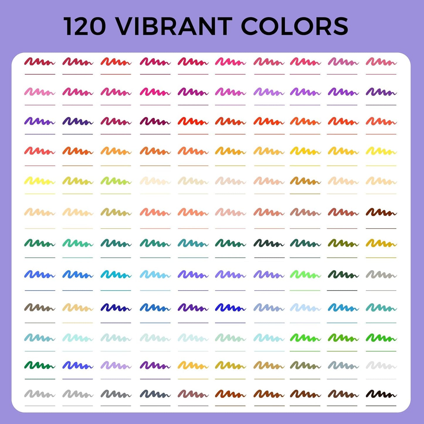 Artecho 120 Colors Markers for Adult Coloring Books No Bleeding, Dual Tip Markers for School, Fine and Brush Tip for Adults Coloring Books, Calligraphy, Drawing, Sketching