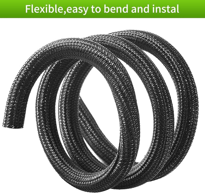 Split Wire Loom 3/4 Inch 50ft, Braided Cable Sleeve - Image 3