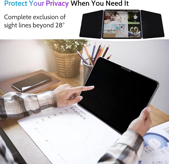 Peslv Privacy Screen Protector for iPad Pro 11 Inch M4/M5, Anti Glare Blue - Image 2