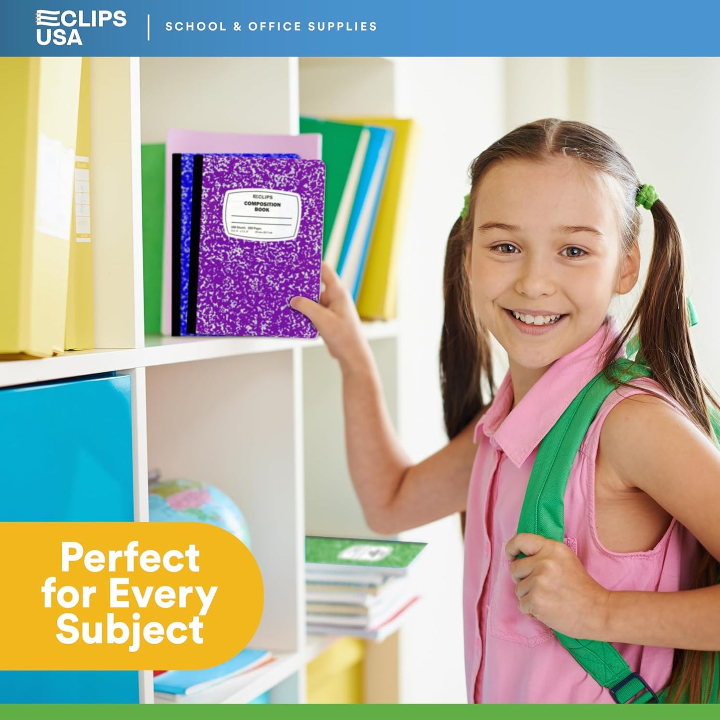E-CLIPS USA Composition Notebooks, (24 Pack), Wide Ruled Composition Notebook, Marble Composition Notebook, 100 sheets, 200 Pages (24, Purple)