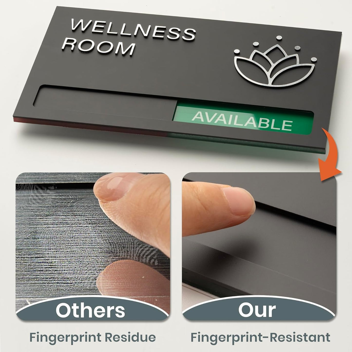 Wellness Room Sign - Do Not Disturb, Door Signs for Office Business, In Use/Available Slider Indicator Tell Whether Room is Vacant Occupied