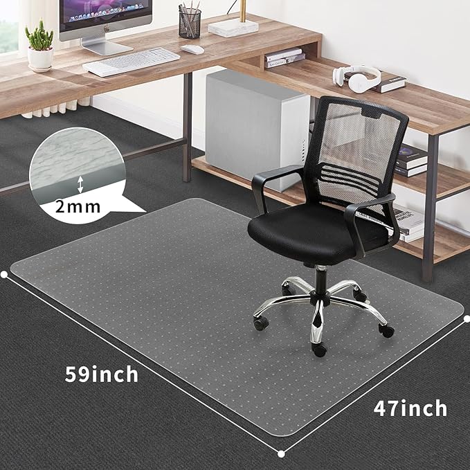 Office Chair Mat for Carpet Floors, Sturdy PVC Computer Chair Mats Anti-Slip - Image 4